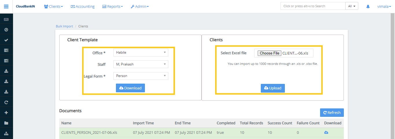 Import Client Data